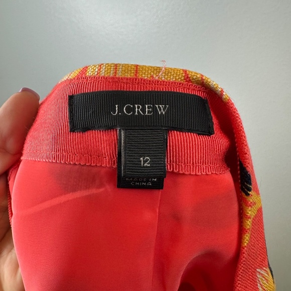 J.Crew Orange Floral Print Linen Blend Skirt size 12 - Picture 5 of 6